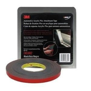 3M™ Automotive Acrylic Plus Attachment Tape 06382, black, 1/2 in x 20 yd, 45 mil-refinishx.com