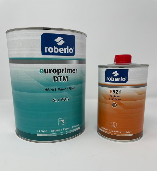 Roberlo Direct to Metal (DTM) Euro Primer - Black / White / Gray, Hardener and kit -  refinishx.com