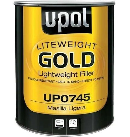 U-POL UP0745 Lightweight Body Filler, 3 L Tin, Gold, Paste, Lightweight - refinishx.com