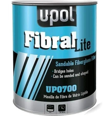 U-POL UP0700 Lite Fiber Glass Filler, 3 L Tin, Yellow, Fibrous/Paste - refinishx.com