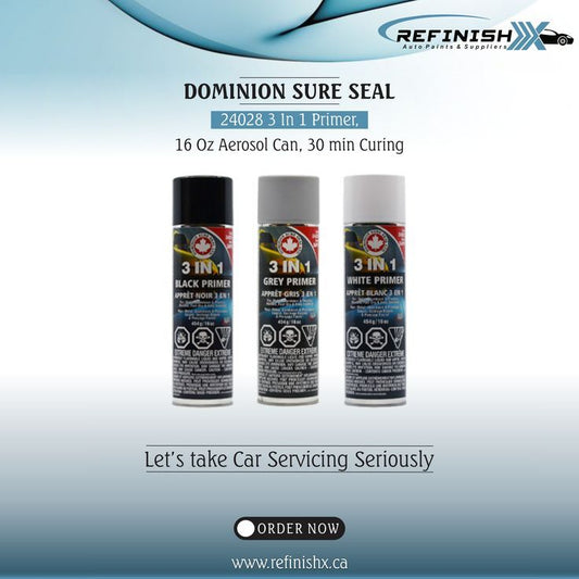 DOMINION SURE SEAL 24028 3 In 1 Primer, 16 Oz Aerosol Can, 30 min Curing - refinishx.com