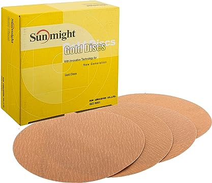 Sunmight Gold Hook it 6" DA Abrasive Automotive Sandpaper 40-800 Grit NO HOLE