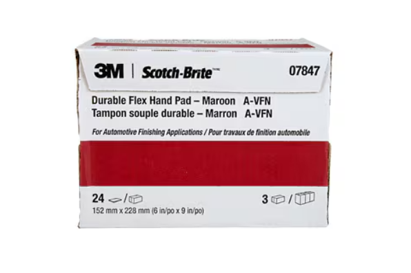 Scotch-Brite™ Durable Flex Hand Pad 7847, MX-HP, A/O Very Fine, Maroon